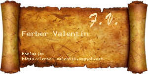 Ferber Valentin névjegykártya